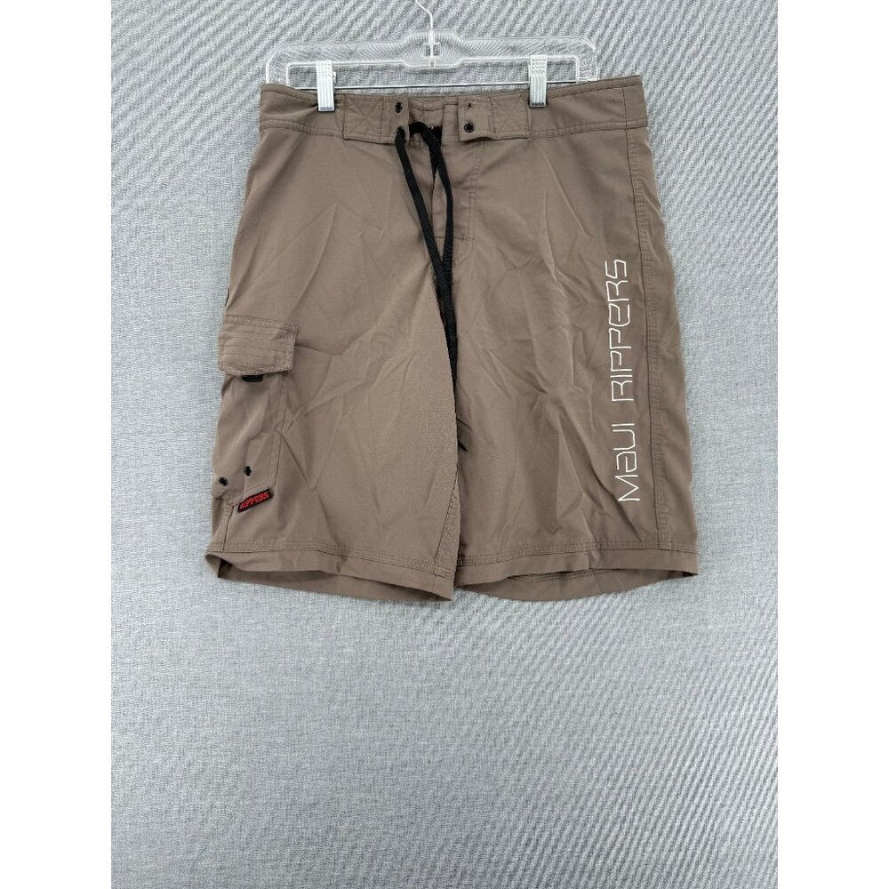 Maui Rippers Board Shorts Mens 32 9" Beach Swim Trunks Cargo Style Pocket